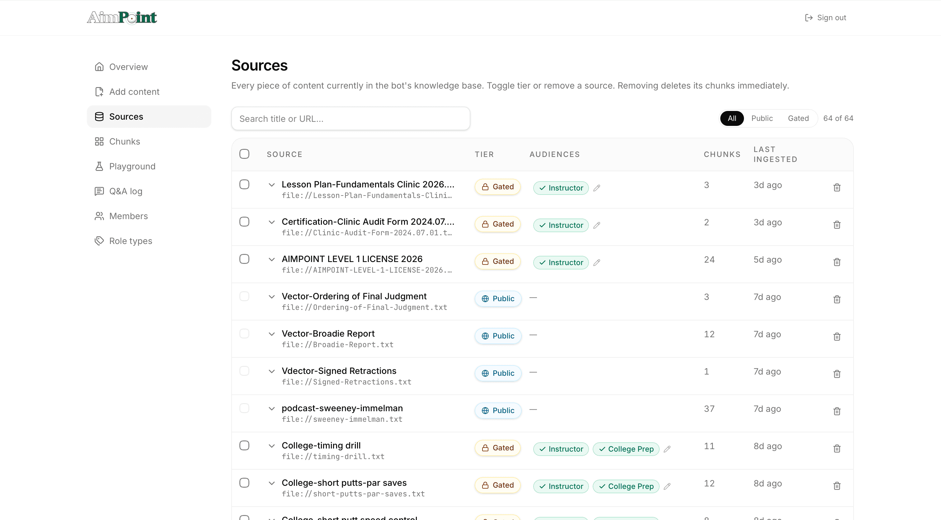 AimPoint chat — desktop product surface