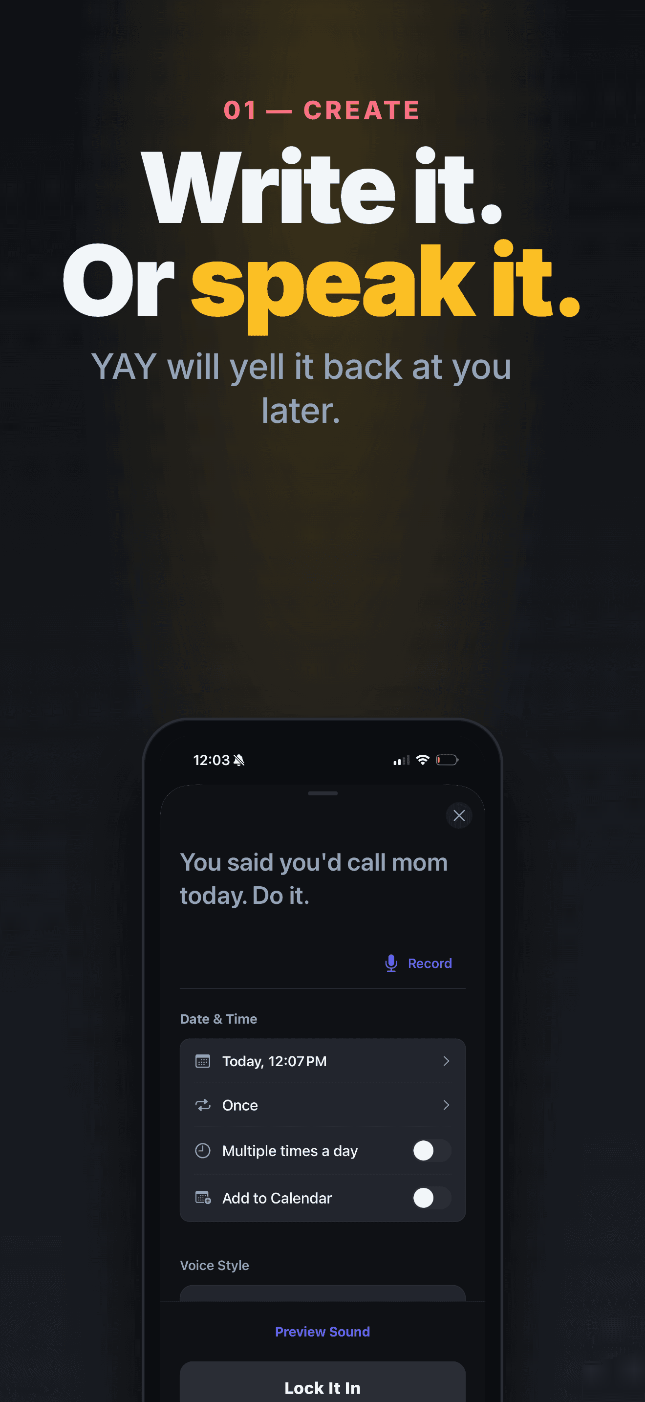 YAY! — write or speak