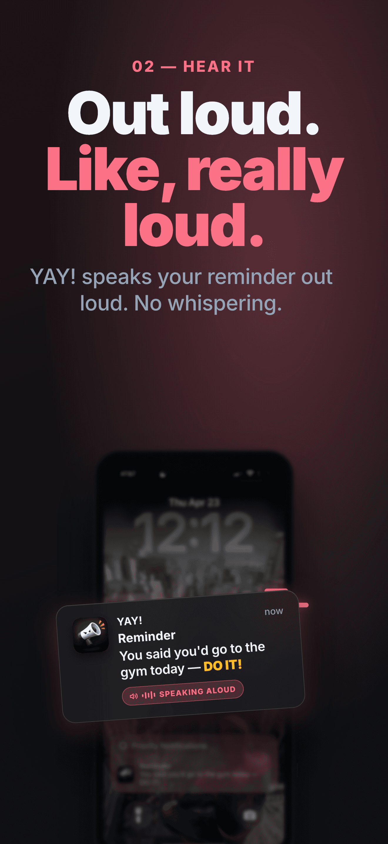 YAY! — out loud